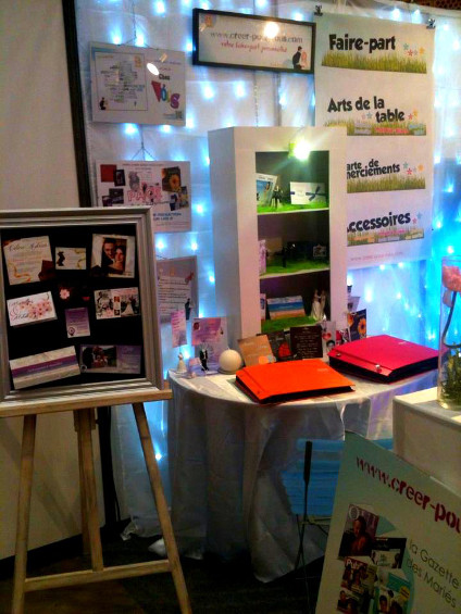 Stand de Créer Pour Vous, création de faire-parts de mariage