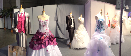 Les robes au stand de L'Univers du Mariage